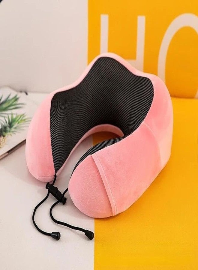 Shrux Luxury Velvet Memory Foam Neck Pillow for Travel | 3D Ergonomic U-Shape Cushion with Breathable Mesh | Comfortable Head & Neck Support for Long Journeys |Comfortable Head Rest